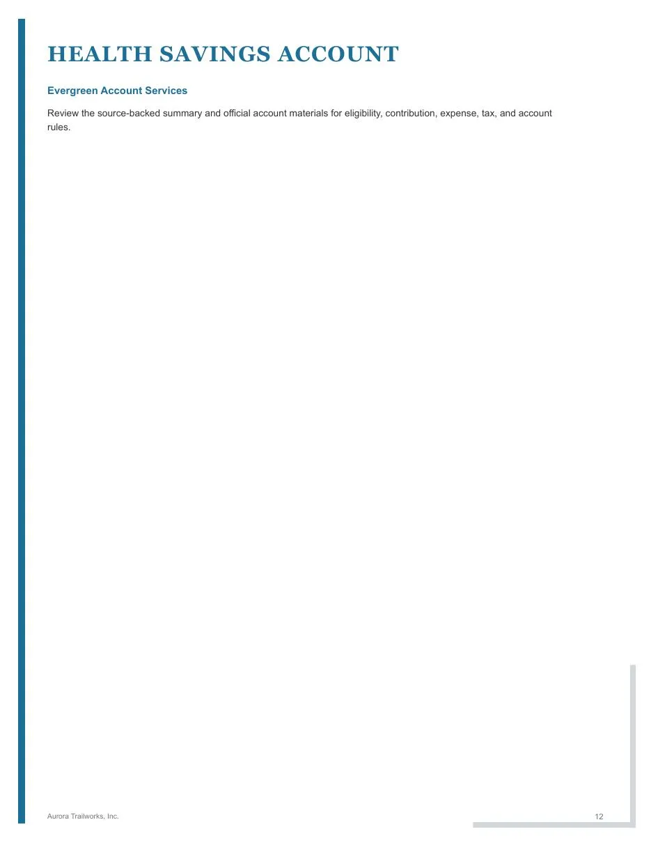 Page 12 of the fictional Aurora Trailworks employee benefits guide